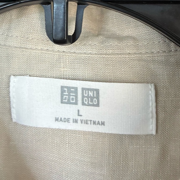 (NWOT) Uniqlo Premium Linen Shirt Natural - Picture 5 of 6